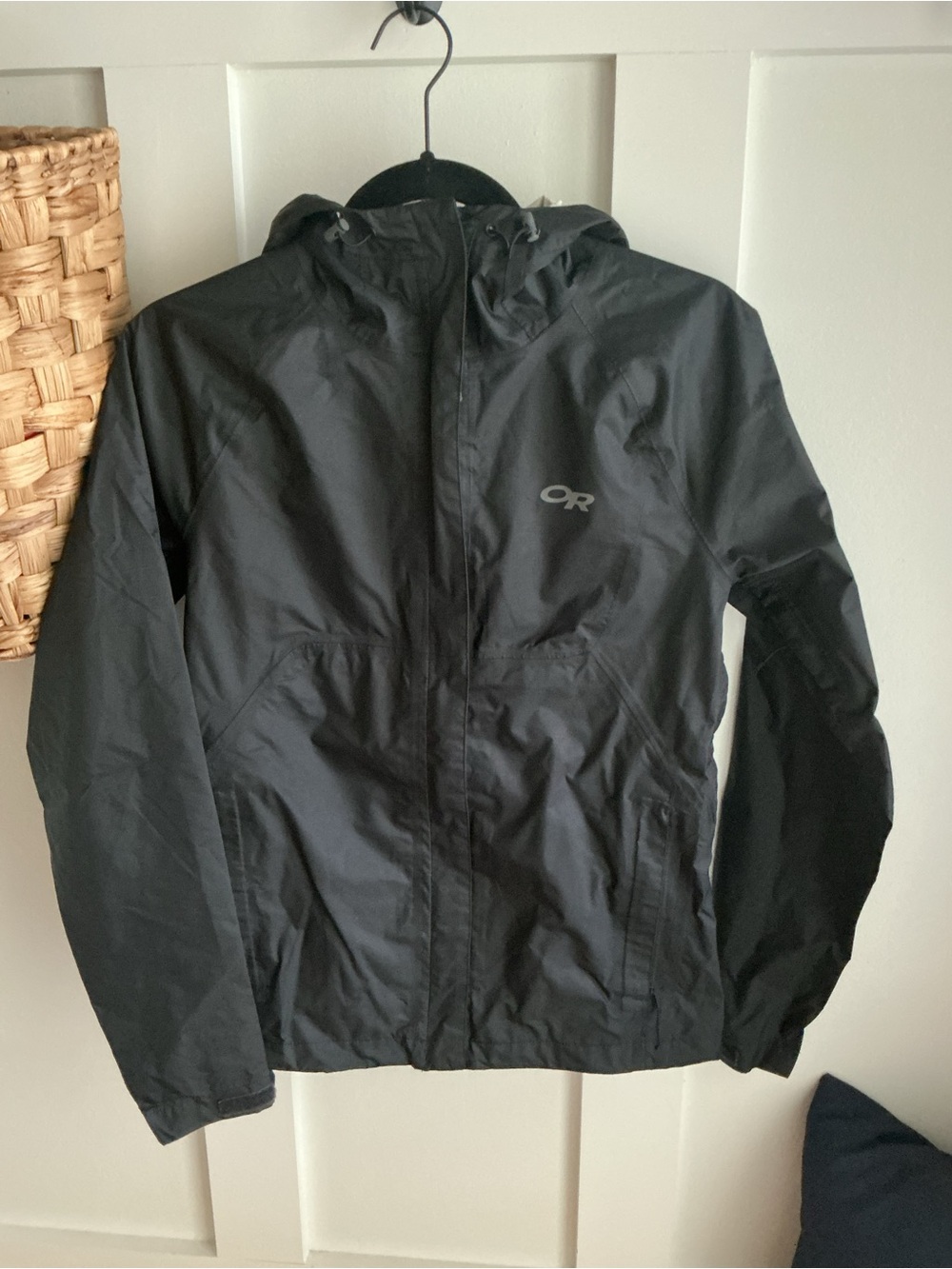 Outdoor Research Black Hooded Waterproof Rain Jacket